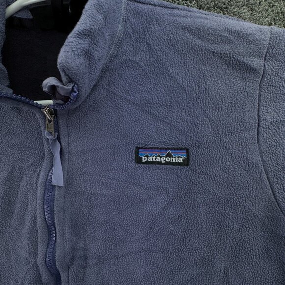 Patagonia Synchilla Women Purple Medium Fleece Full Zip Jacket Outdoors Pockets - Picture 8 of 15